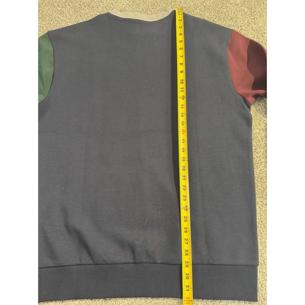 Polo Ralph Lauren Colorblock Sweatshirt Mens‎ LT Pony Blue Green Burgundy Large - Picture 7 of 7